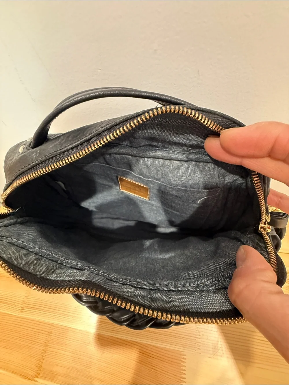 Clare V. Midi Sac in Black Leather with Braided Shoulder Strap - Picture 15 of 16